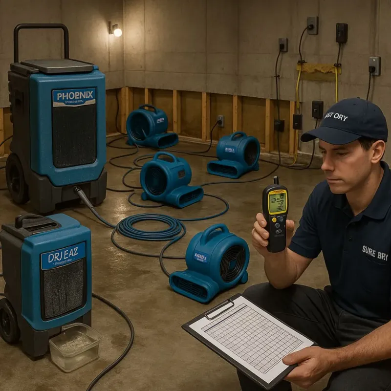 Structural Drying and Dehumidification process in Commack, NY